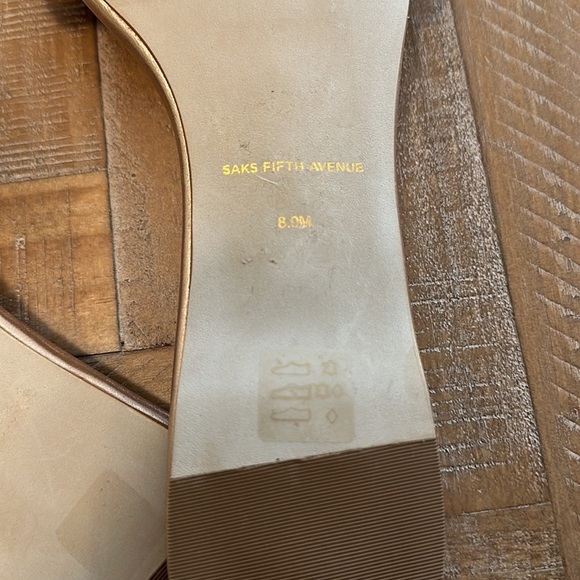 Saks Fifth Avenue Gold Woven Sandals - Picture 7 of 7